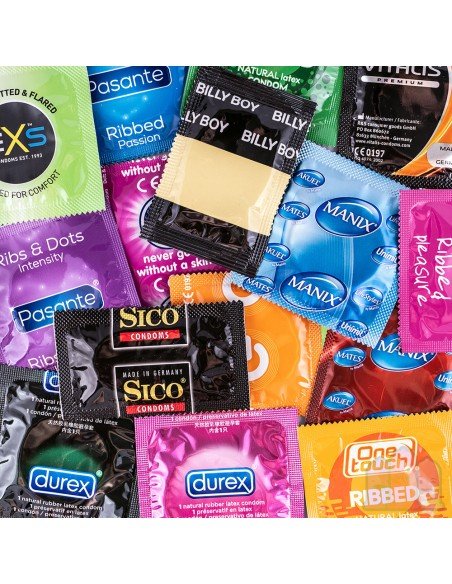 Set aus verschiedenen Kondomen 100
